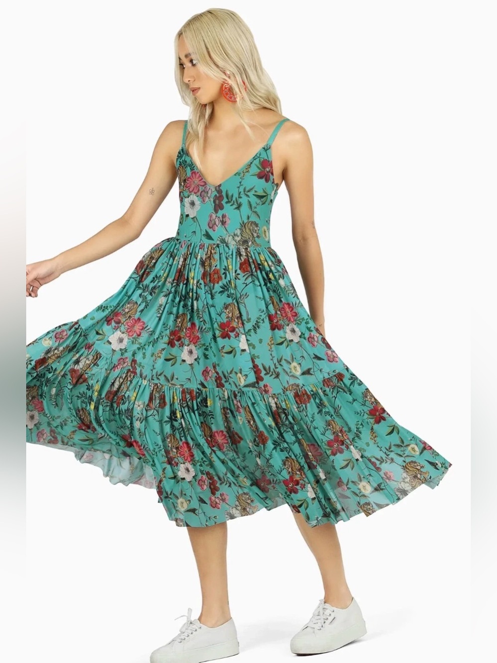 BlackMilk Tropical Tiger Sheer Midaxi Dress